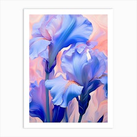 Blue And Pink Iris Art Print