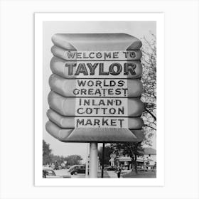 Symbol Of Cotton, Taylor, Texas By Russell Lee Art Print