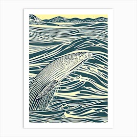 Humpback Whale II Linocut Art Print