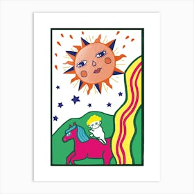 Zodiac Sagittarius, Baby And Sun Art Print