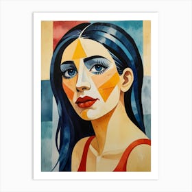 Woman With Blue Eyes Art Print