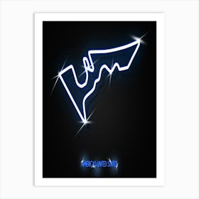 Circuit Of The Americas United States F1 Track neon Art Print