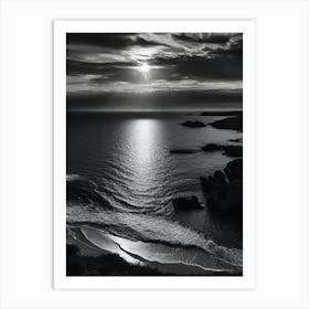 Moonlight Over The Ocean Art Print