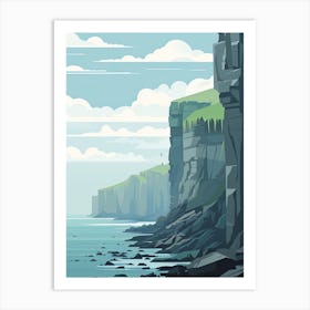 Coastal Cliffs Moody Gray - Landscape Art Print