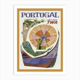 Fly Twa Portugal David Klein 1960s Art Print