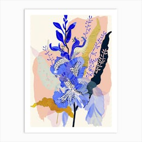 Colourful Flower Illustration Delphinium 2 Art Print