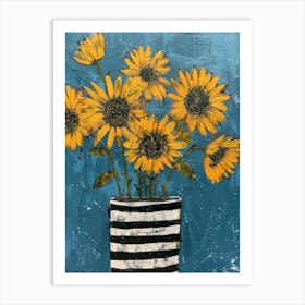 Sunflowers In A Vase 34 Art Print