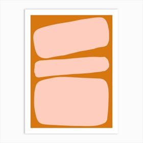 Abstract Bauhaus Shapes 3 Orange & Pink Art Print