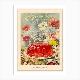Red Fruity Jelly Retro Collage 3 Poster Art Print
