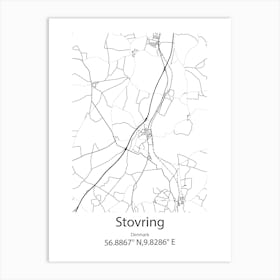 Stovring,Denmark Minimalist Map Art Print