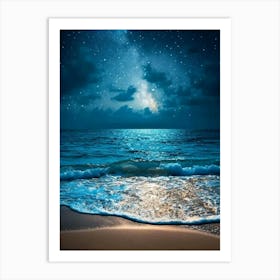 Night Sky Over The Ocean Art Print