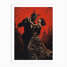 Dancing With The Devil In The Pale Moonlight | Surreal Art Art Print