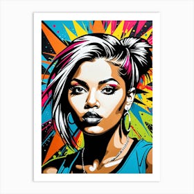 Graffiti Mural Of Beautiful Hip Hop Girl 72 Art Print