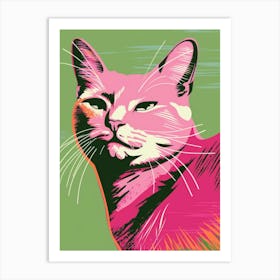 Pink Cat 2 Art Print