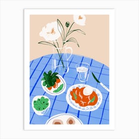 Caprese Salad and Flowers Art Print