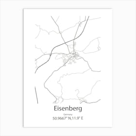 Eisenberg,Germany Minimalist Map Art Print