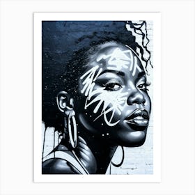 Graffiti Mural Of Beautiful Black Woman 230 Art Print