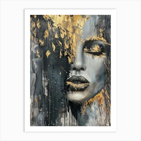 Gold And Black 30 Art Print