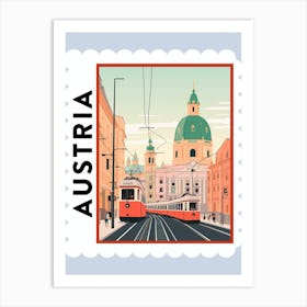 Austria 5 Travel Stamp Poster Art Print