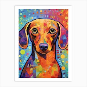 Dachshund abstract dog print 1 Art Print