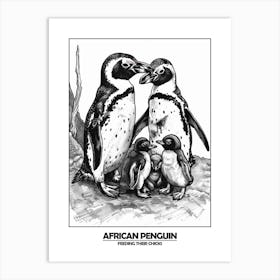Penguin Feeding Their Chicks Poster 3 Art Print