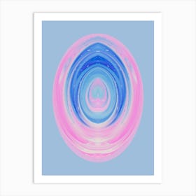 Pastel  Healing Crystal Pink And Blue Art Print