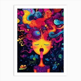 Psychedelic Girl 2 Art Print