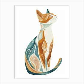 Turkish Van Cat Clipart Illustration 2 Art Print