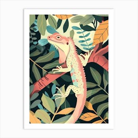 Iguano In The Trees Modern Abstract Illustration 2 Art Print