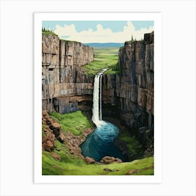 Palouse Falls State Park Retro Park 8 Art Print