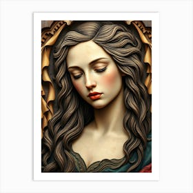 Wood Work Beauty Portrait Art Print