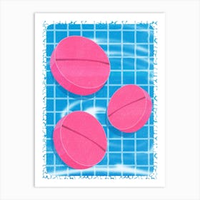 Summer Pool Pills Art Print