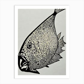 Anglerfish Linocut Art Print