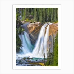 Grizzly Falls, United States Realistic Photograph (3) Art Print