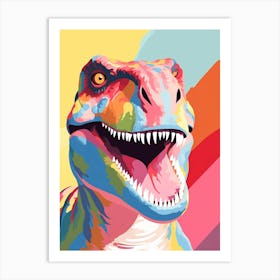 Colourful Dinosaur Carcharodontosaurus 3 Art Print