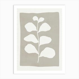 Gray Leaves 03 Art Print