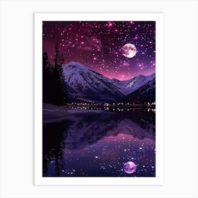 Moon And Stars 12 Art Print