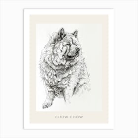 Chow Chow Dog Line Sketch 3 Poster Art Print