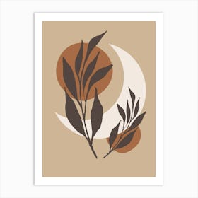 Moon And Leaves 1 Art Print