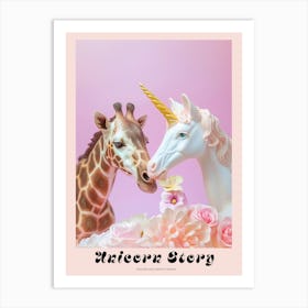 Toy Unicorn & Giraffe Pastel Poster Art Print