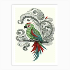 Sunny Parrot In The City Art Print