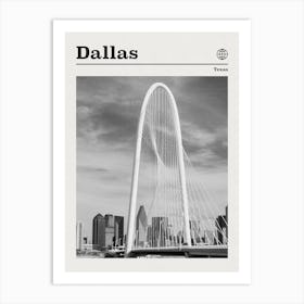 Dallas Texas Black And White Art Print