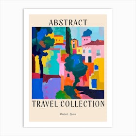 Abstract Travel Collection Poster Madrid Spain 3 Art Print