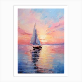 Sailboat At Sunset 12 Art Print