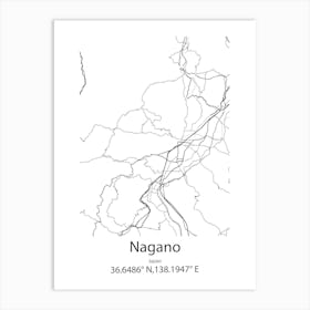 Nagano,Japan Minimalist Map Poster