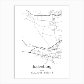 Judenburg,Austria Minimalist Map Art Print