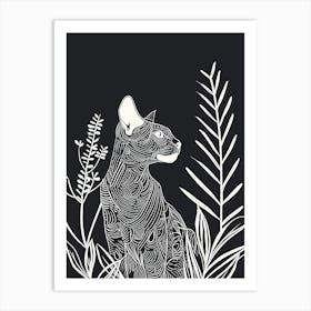 Egyptian Mau Cat Minimalist Illustration 1 Art Print