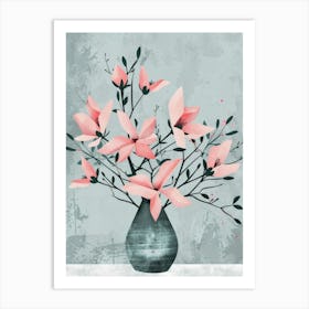 Pink Flowers In A Vase 11 Art Print