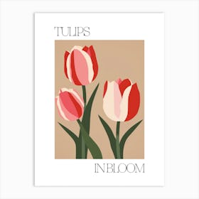 Tulips In Bloom Flowers Bold Illustration 3 Art Print