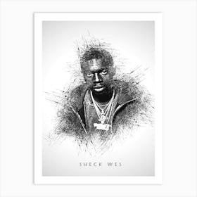 Sheck Wes Rapper Sketch Art Print